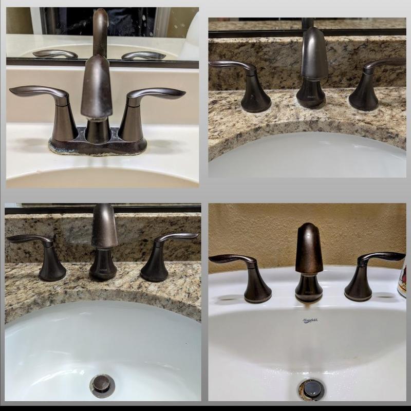Bathroom sink faucets with cartridge replacements