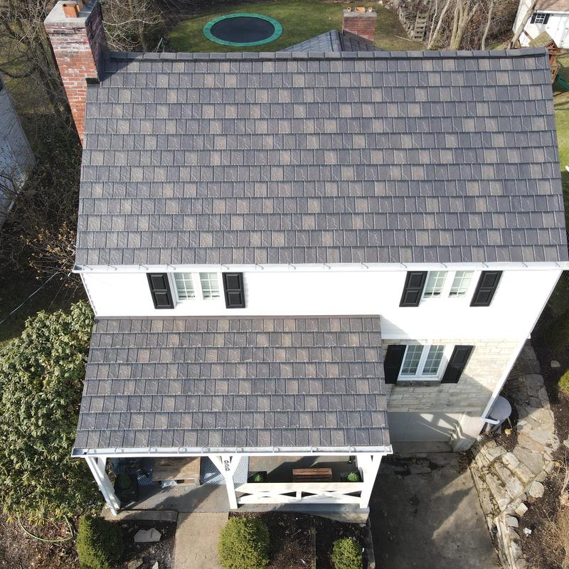 Steel Country metal roof on two-story home in Pittsburgh