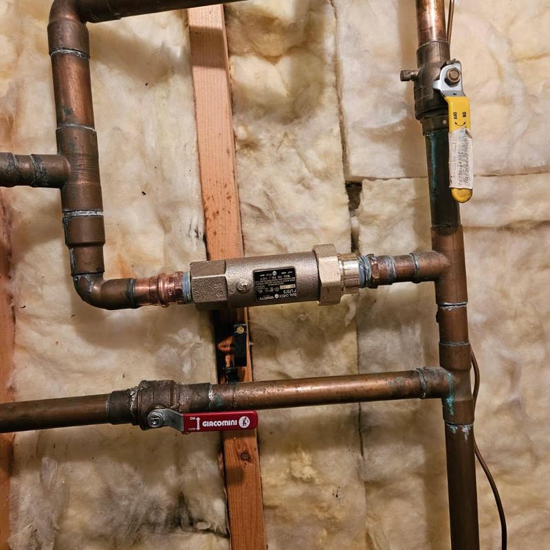 Watts double check valve installation on copper piping