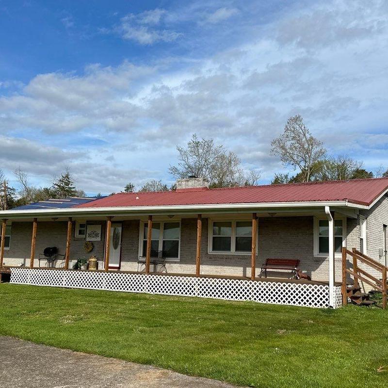 Metal roof inspection on residential home