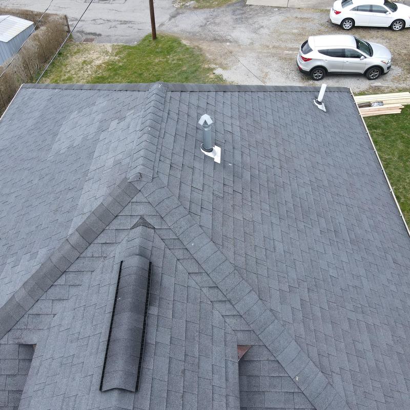 Whirlybird exhaust vent and intake vents on roof