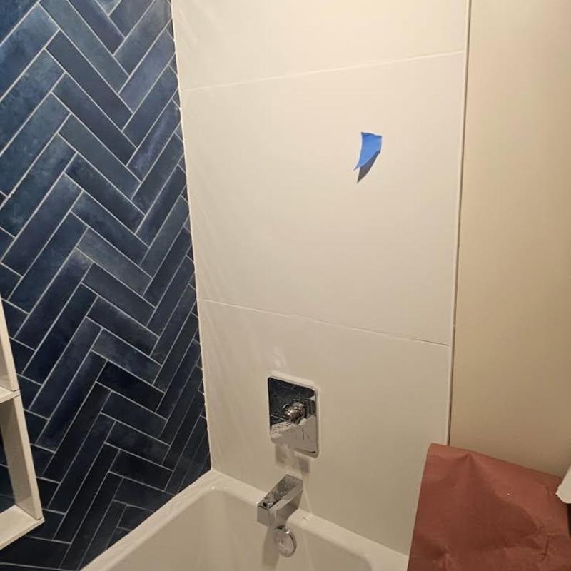 Kohler tub and shower valve installation progress