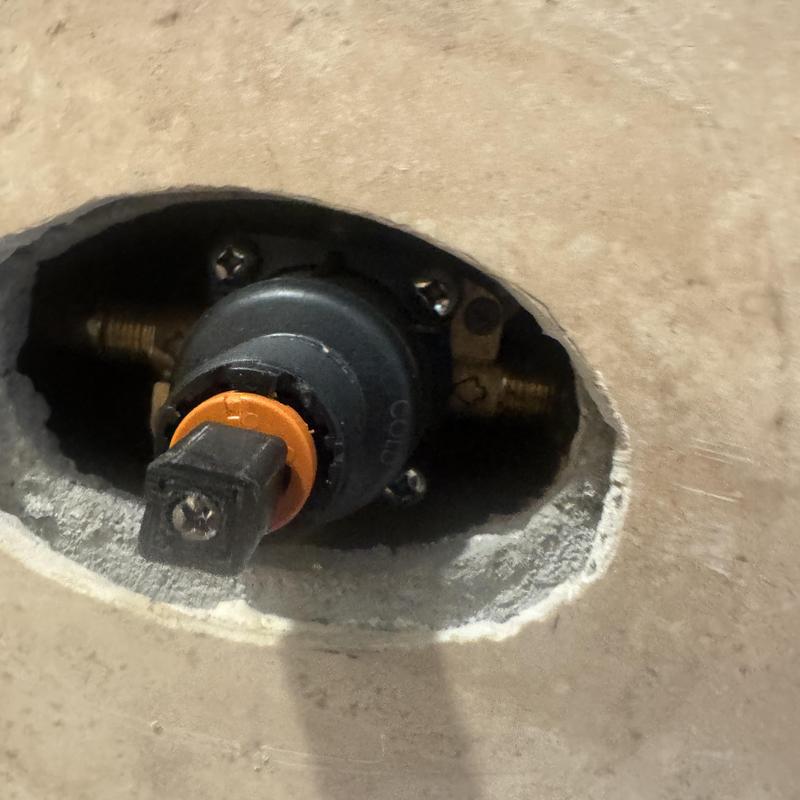 Kohler shower valve inside wall cavity