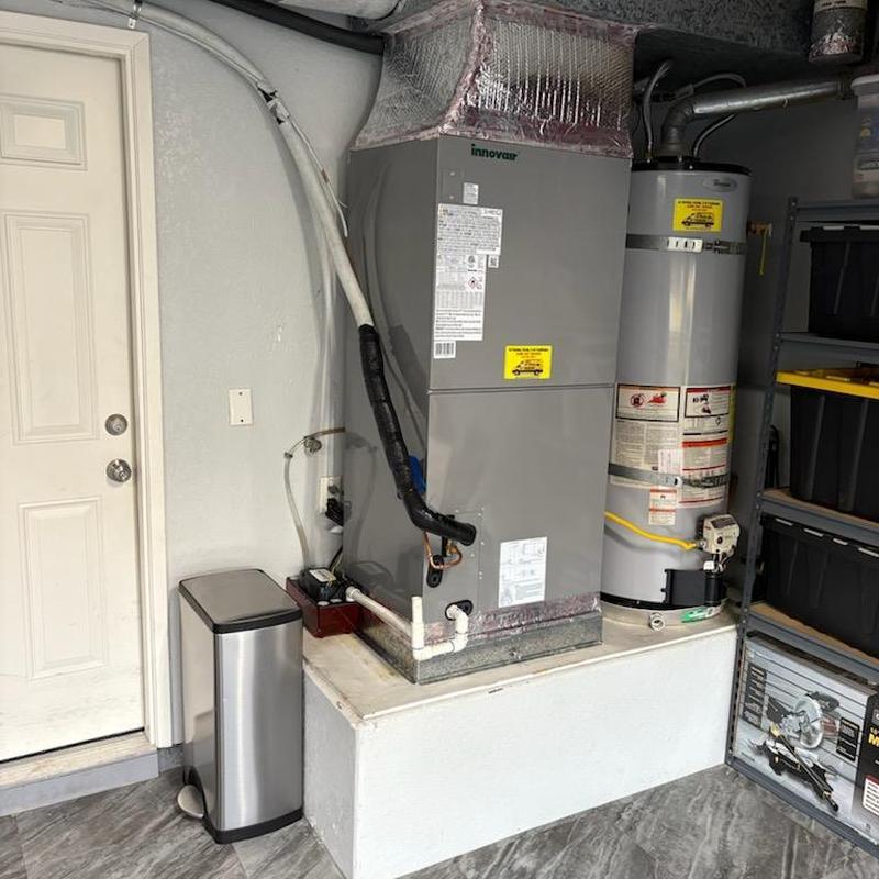 Innovair heat pump HVAC system installed indoors