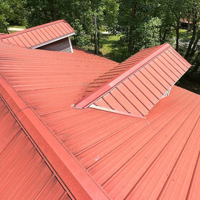 Metal roof panels with vents inspection in Ashland City
