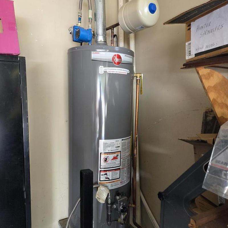 Rheem Pro Classic 50-gal gas water heater installed
