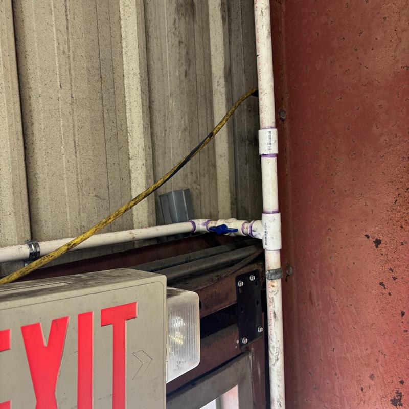 1-inch PVC pipe with ball valve and hose spigot installation