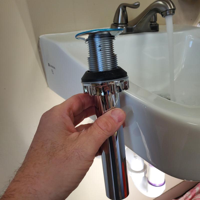 Lavatory drain pipe installation under sink