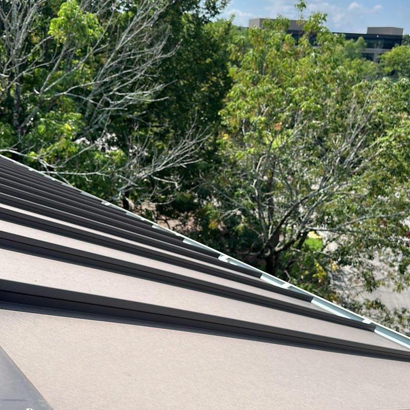 Metal roofing panels with wind damage inspection