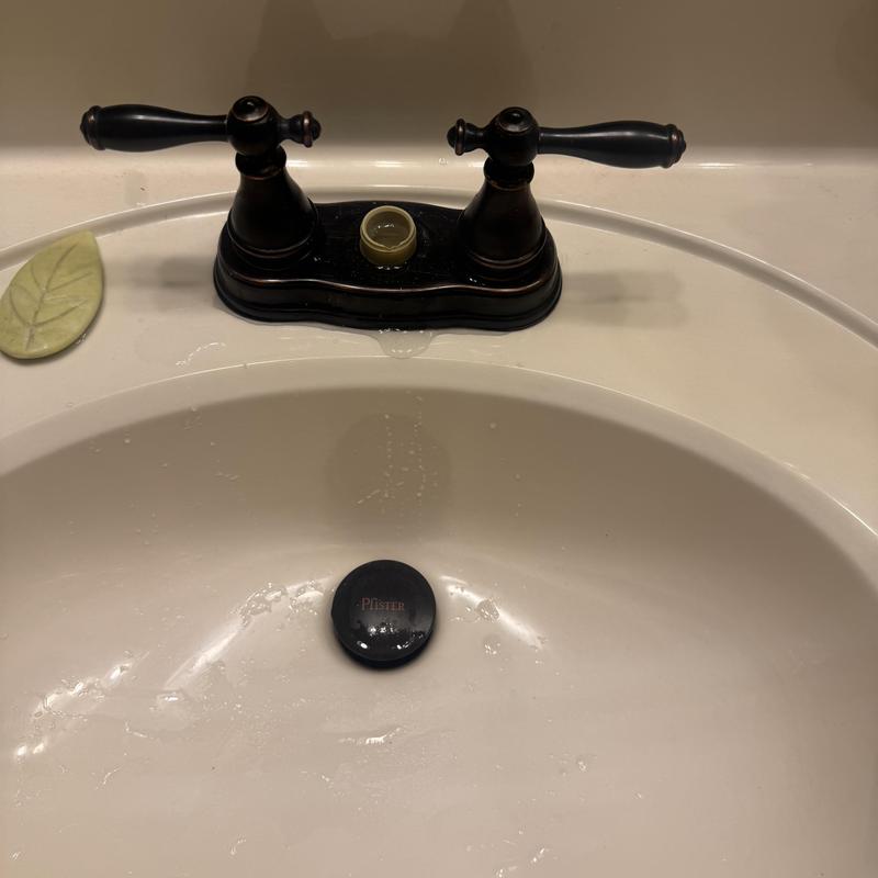 Bathroom sink faucet with missing spout aerator cap