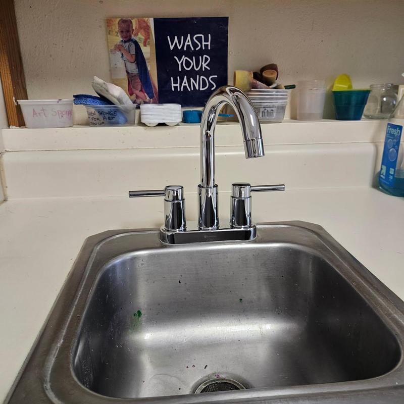 Kitchen faucet and stainless steel sink installation