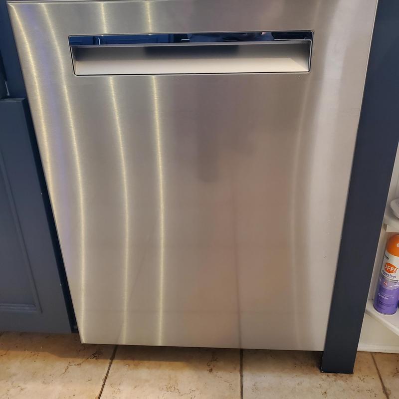 Bosch stainless steel dishwasher installed in kitchen