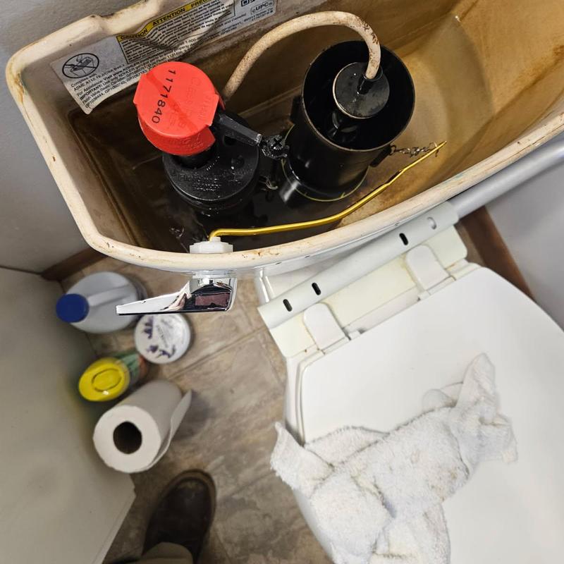 Kohler flush valve installed in toilet tank