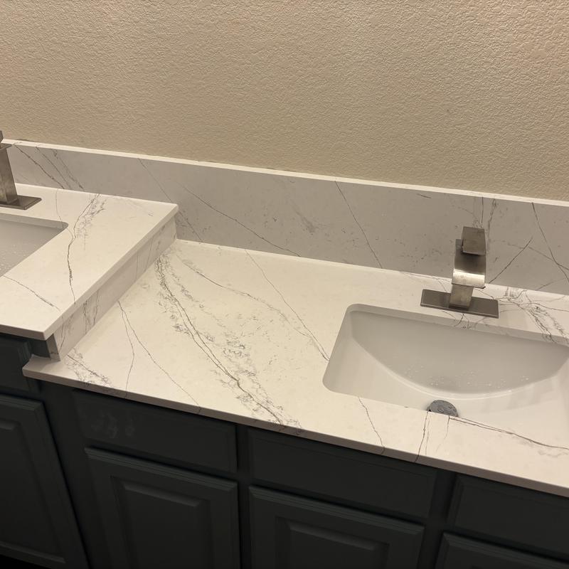 Bathroom sink faucet and countertop installation