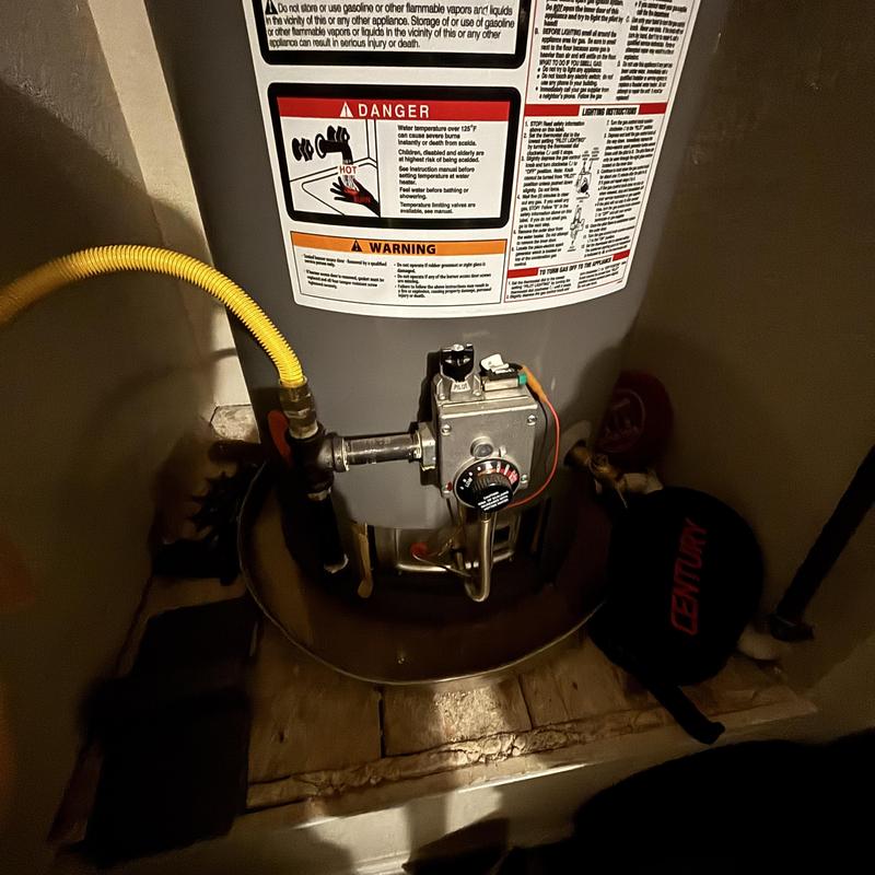 Water heater gas valve and temperature control panel