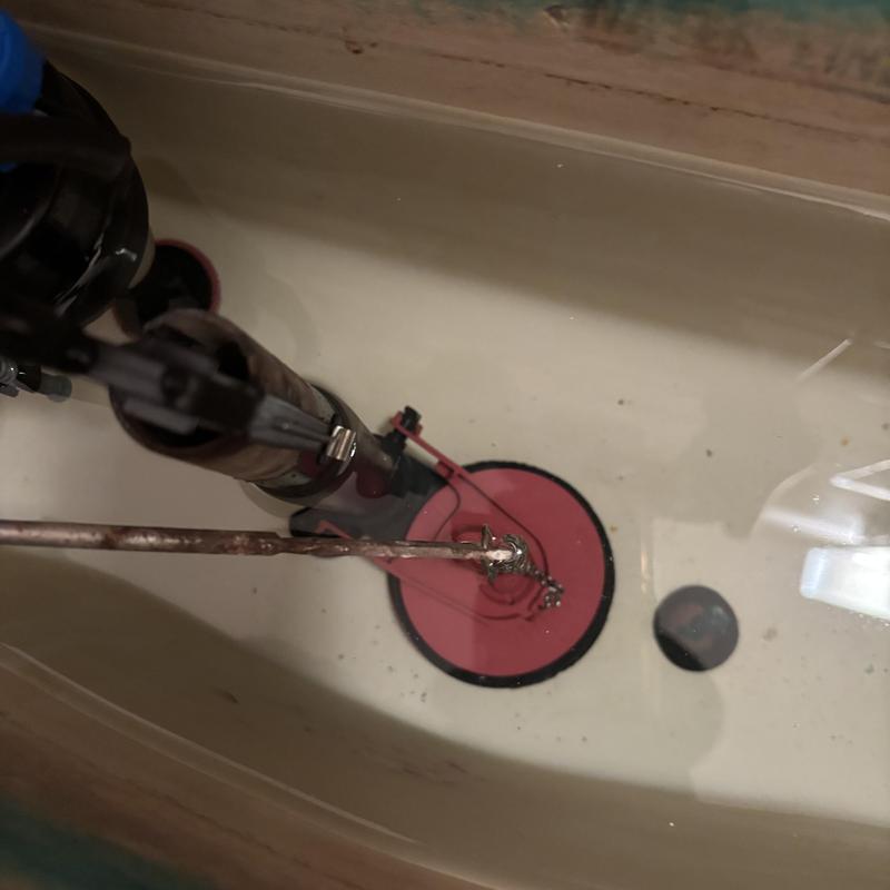 Toilet flapper valve inside tank with chain and lever