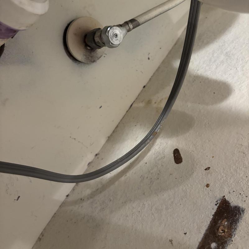 Angle stop shut off valve with water supply line