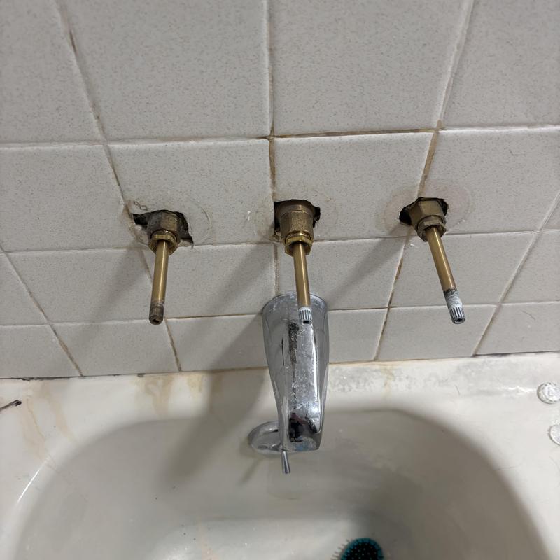 Shower stems and cartridge installation in tiled wall