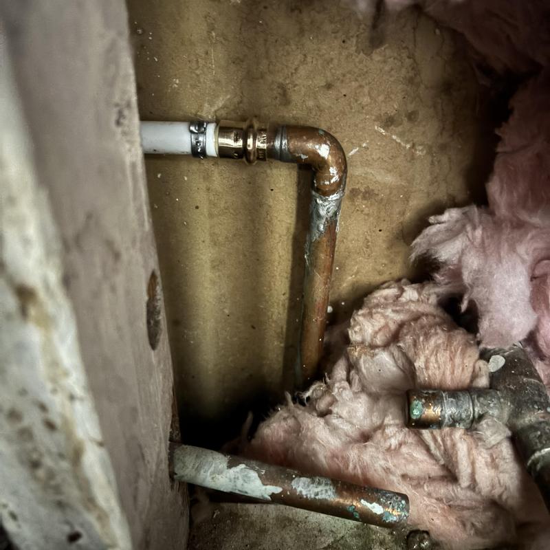 Copper and PEX water piping with shut off valve replacement