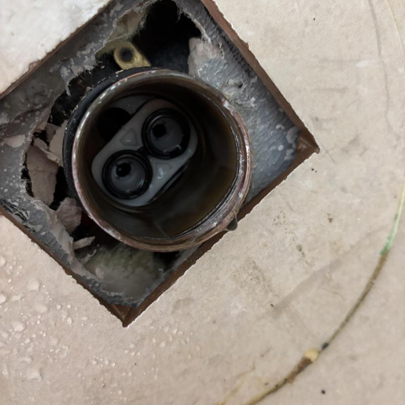 Shower cartridge inside shower wall cavity in Lewisville TX