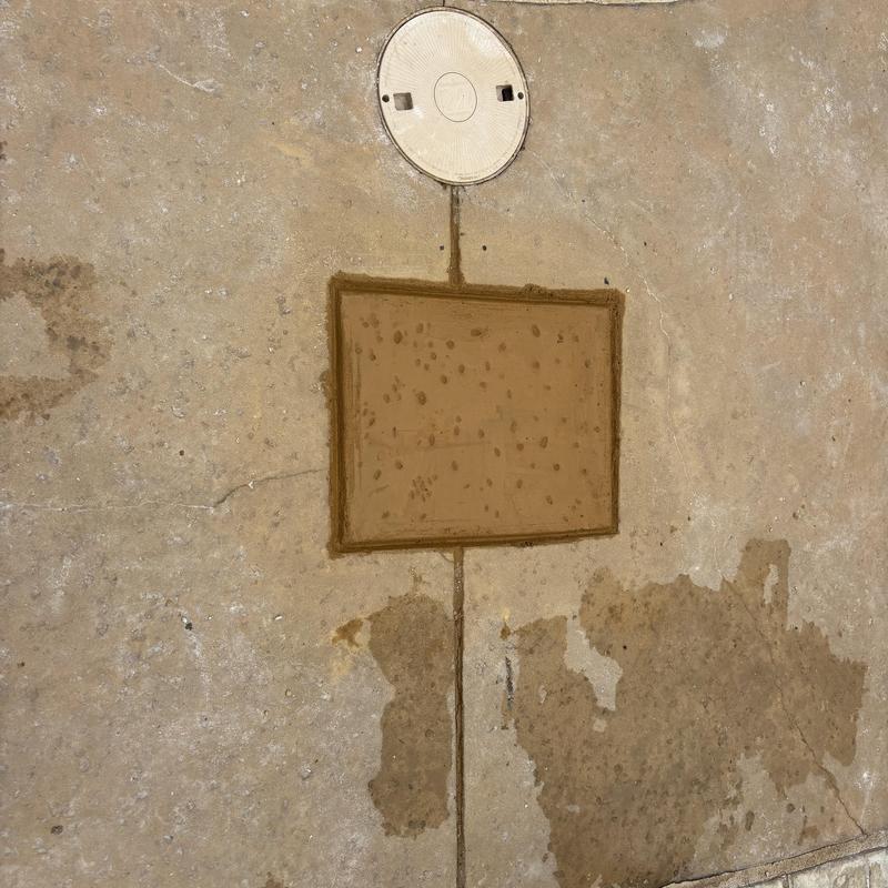 PVC patio slab leak repair with excavation patch