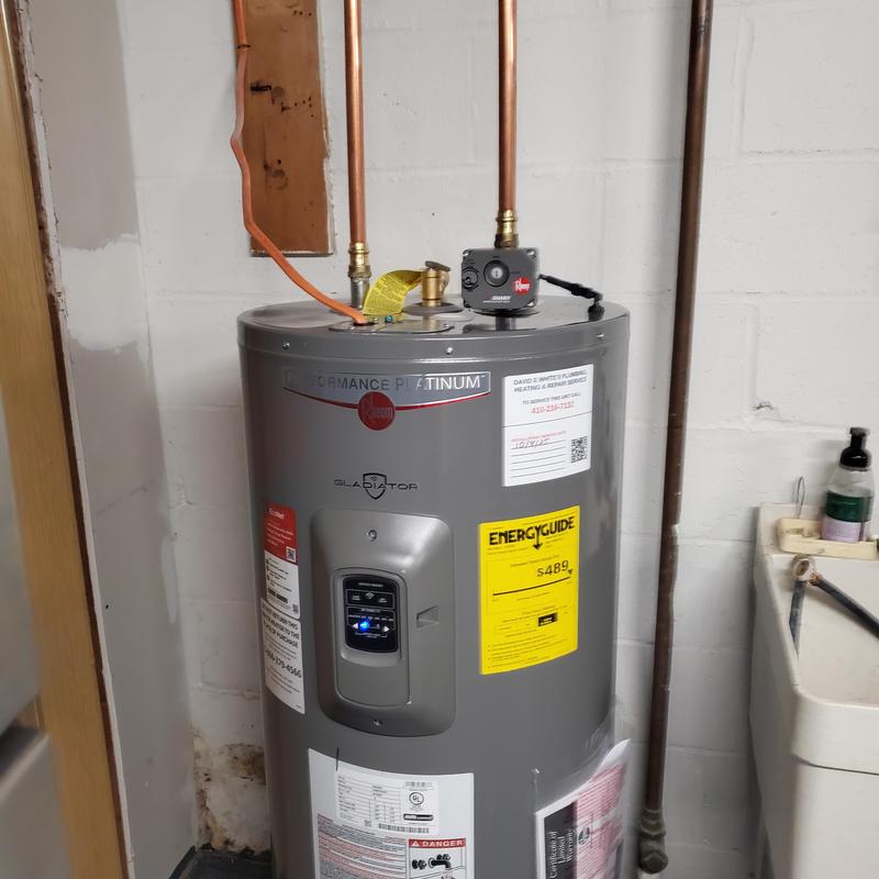 Electric water heater installation in Crownsville MD