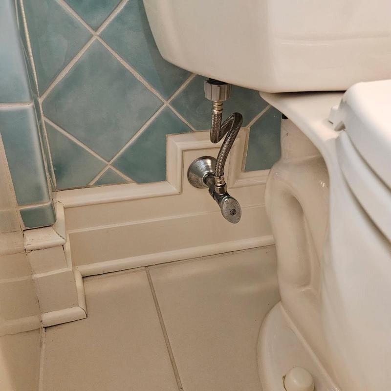 Toilet supply lines installation with shutoff valve