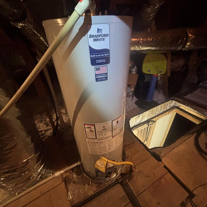 Bradford White gas water heater with new gas lines