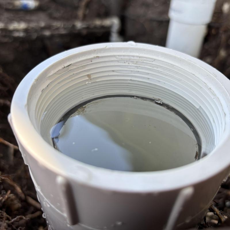 Schedule 40 double cleanout with water seal in pipe