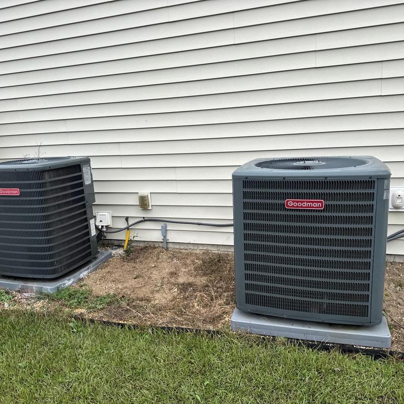 Goodman HVAC units electrical wiring outside house