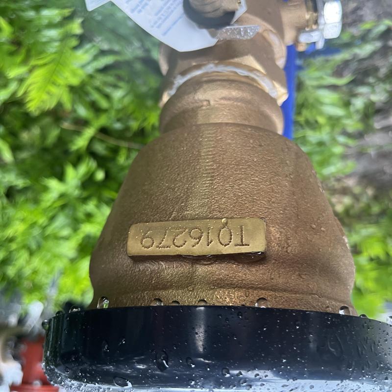 Wilkins PVB backflow device with support brace installed