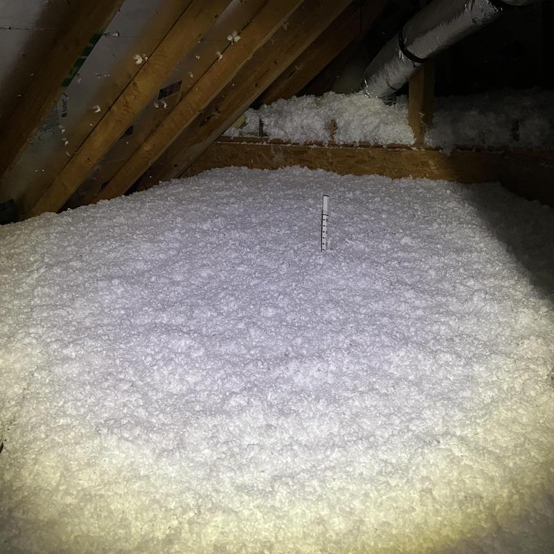Attic loose-fill insulation installation in Fort Worth Attic loose-fill insulation installation in Fort Worth