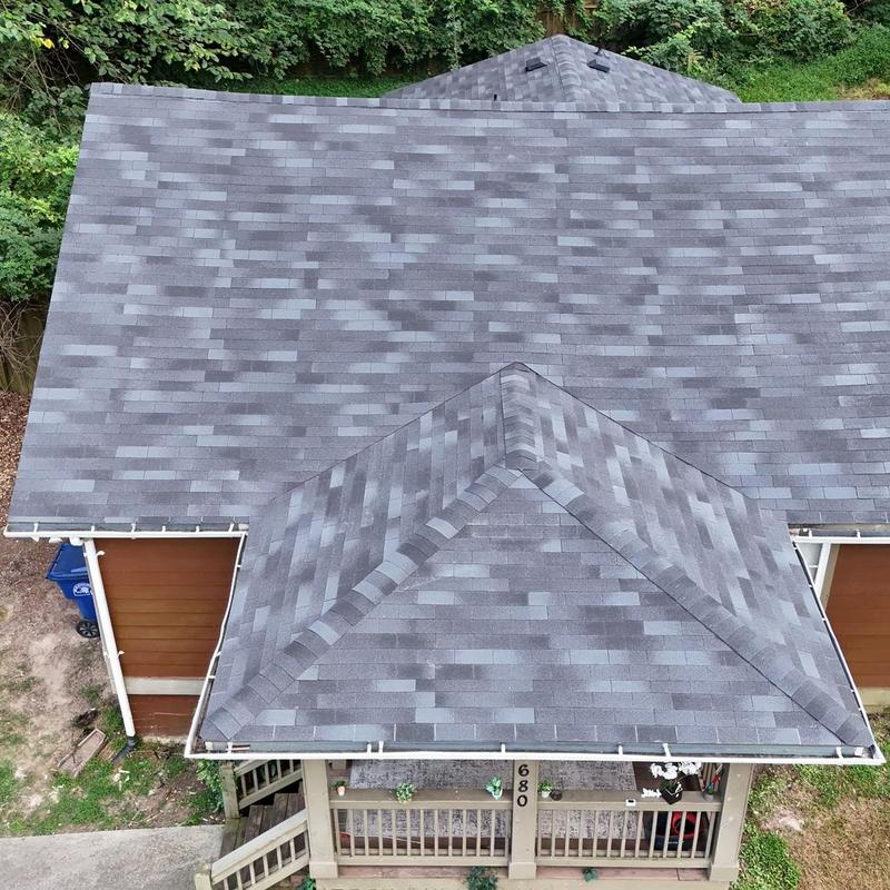 Asphalt shingle roof with new ridge caps in Loganville