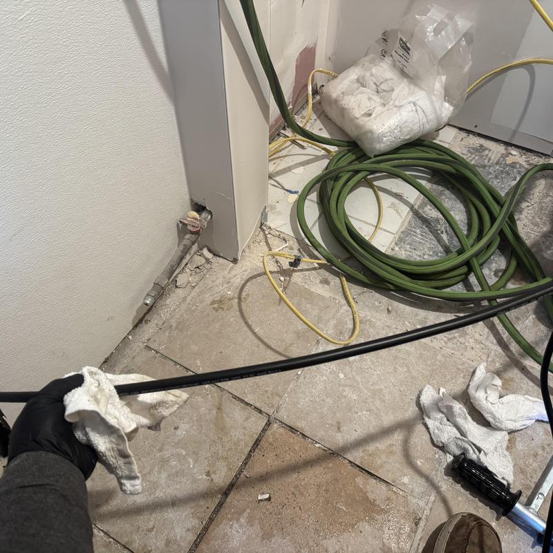 Sewer line hydro jetting clearing renovation debris