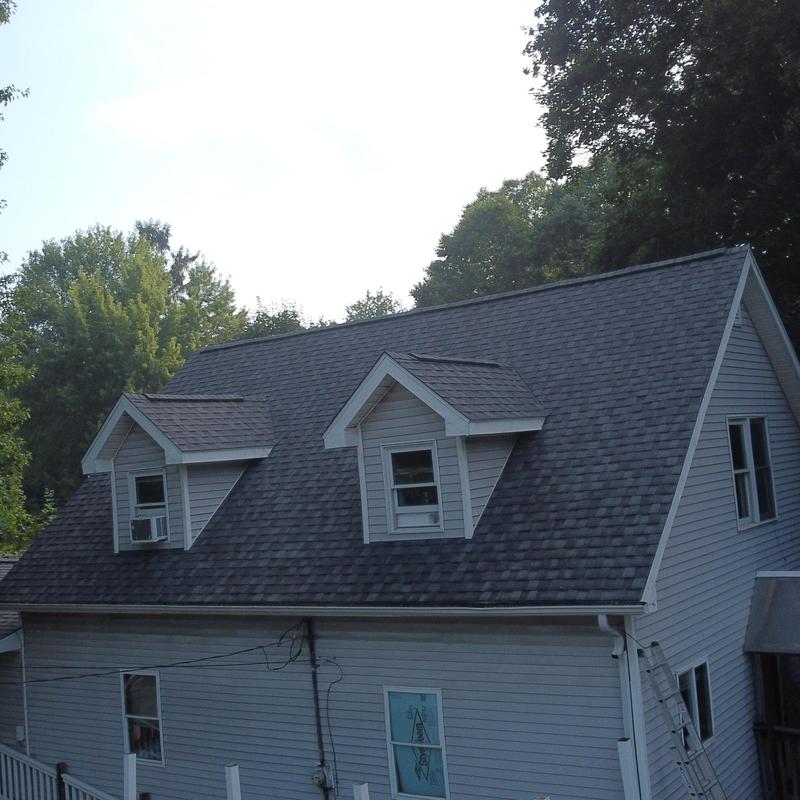 CertainTeed Landmark asphalt shingle roof with gutters CertainTeed Landmark asphalt shingle roof with gutters