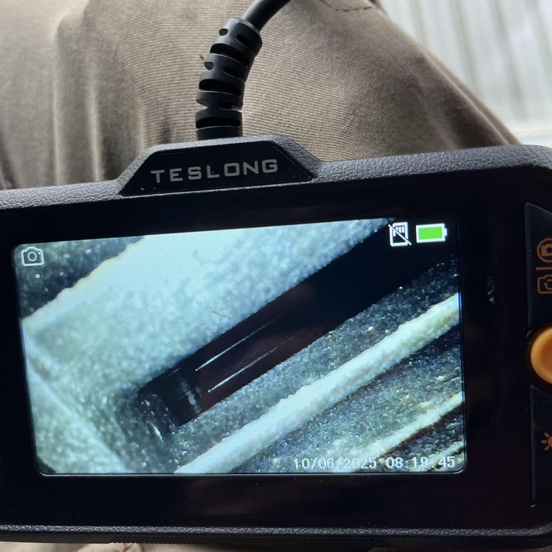Coil inspection with borescope during HVAC maintenance Coil inspection with borescope during HVAC maintenance