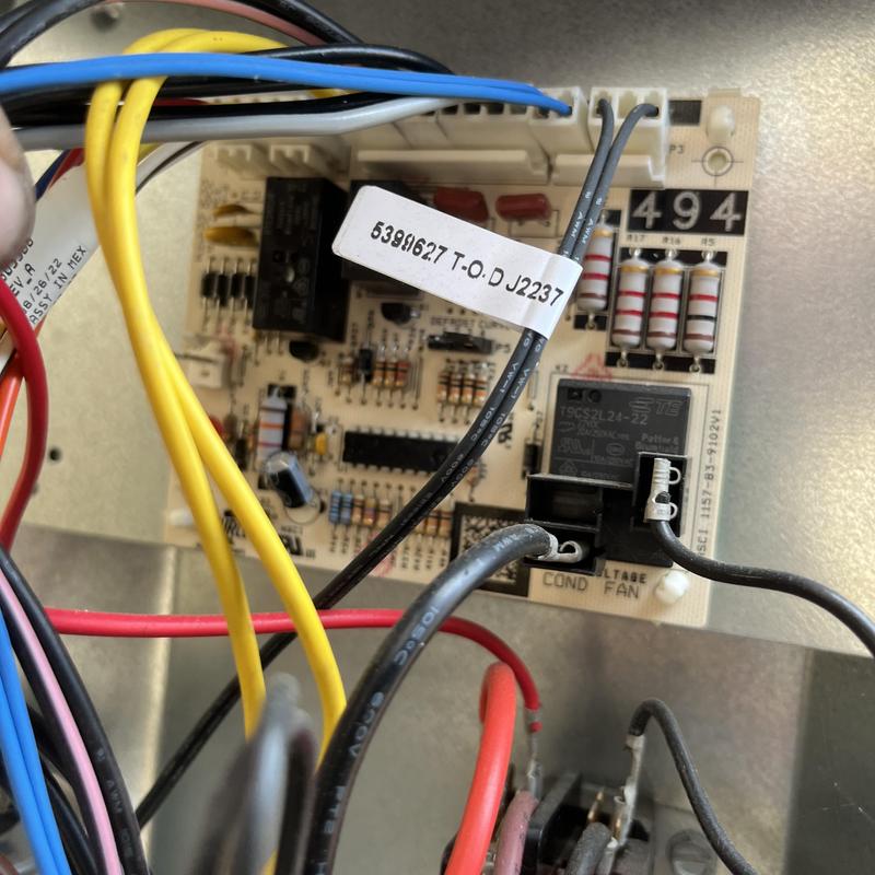 HVAC control board with wiring during maintenance HVAC control board with wiring during maintenance