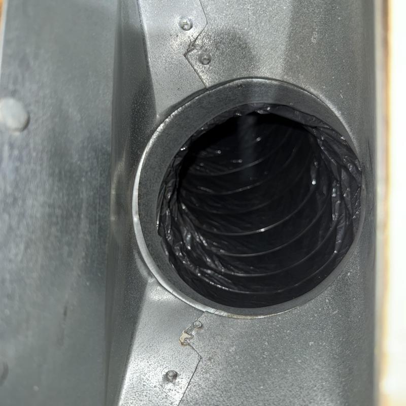 HVAC ductwork interior opening in metal system