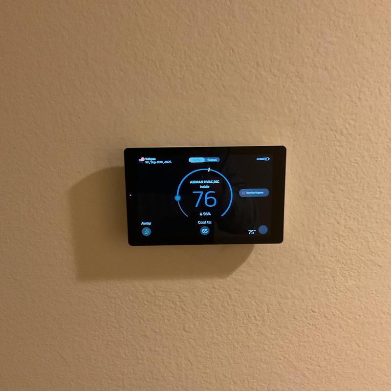 Lennox smart thermostat display on wall
