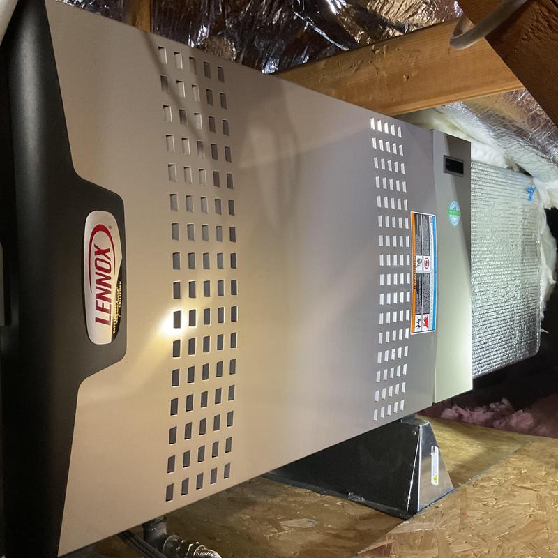 SL280 Lennox furnace installation in attic space