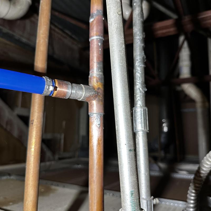 Dedicated water line for commercial coffee maker installation