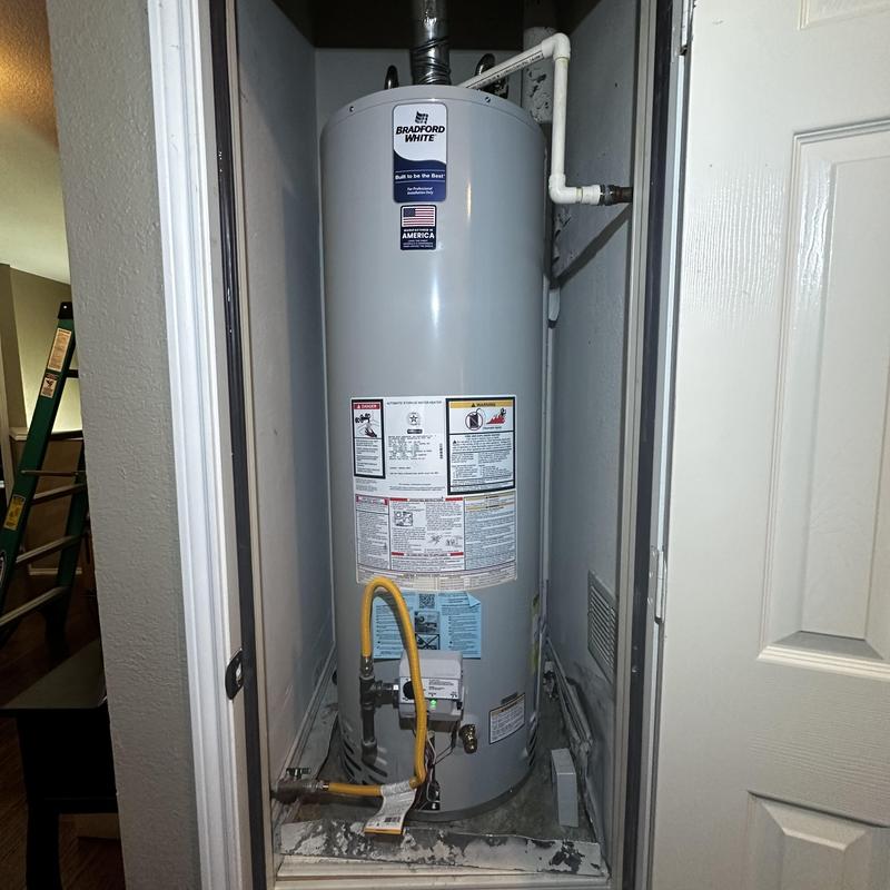 50-gallon Bradford White water heater installation