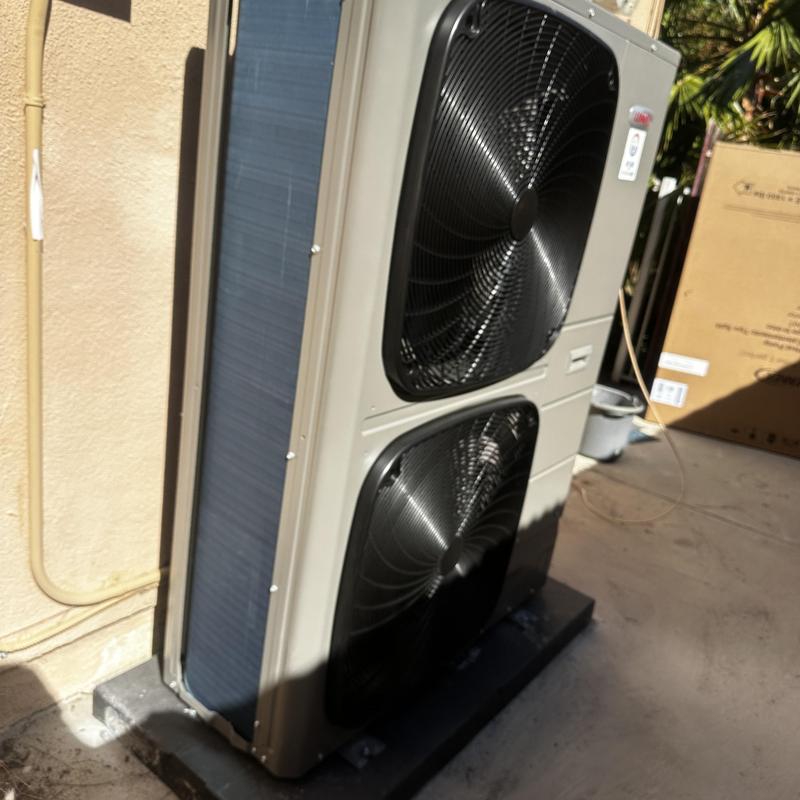 Lennox outdoor HVAC unit with dual fans installation Lennox outdoor HVAC unit with dual fans installation