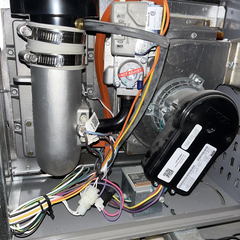 Furnace gas valve and inducer motor with wiring