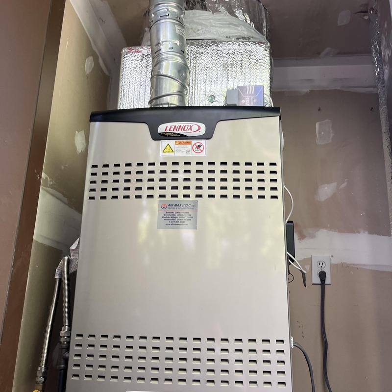 Lennox gas furnace with ductwork and electrical connection