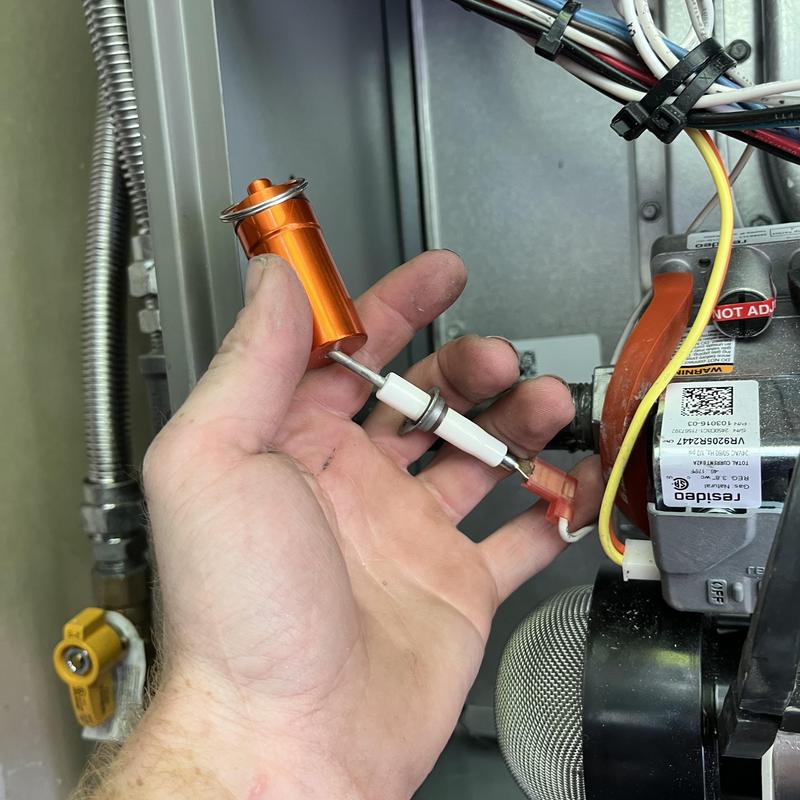 Igniter removal during HVAC preventative maintenance in Burbank
