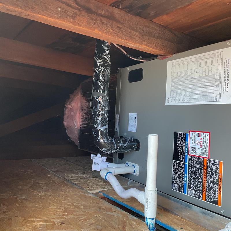 CBK45UHET Air Handler installation in attic space
