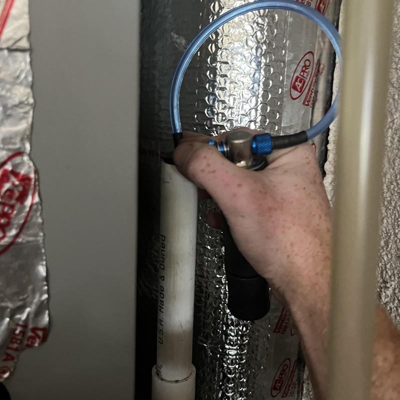 HVAC system pressure test during maintenance service