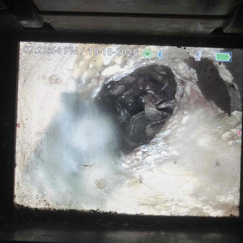 Kitchen drain pipe blockage with grease buildup