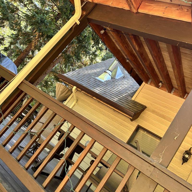 Seamless steel gutters with Leaf Blaster guards Seamless steel gutters with Leaf Blaster guards